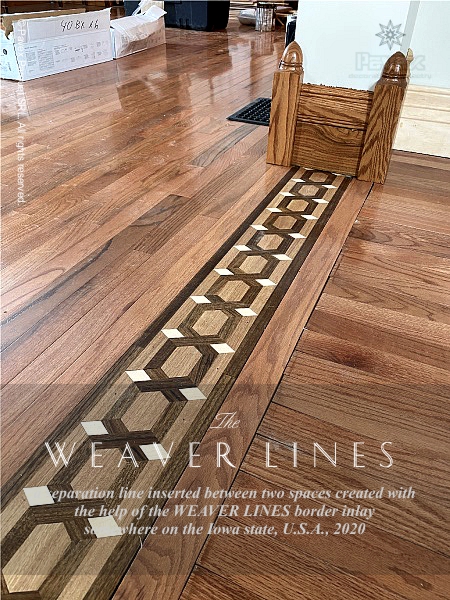 No.249-The WEAVER LINES hardwood floor border - areas separation